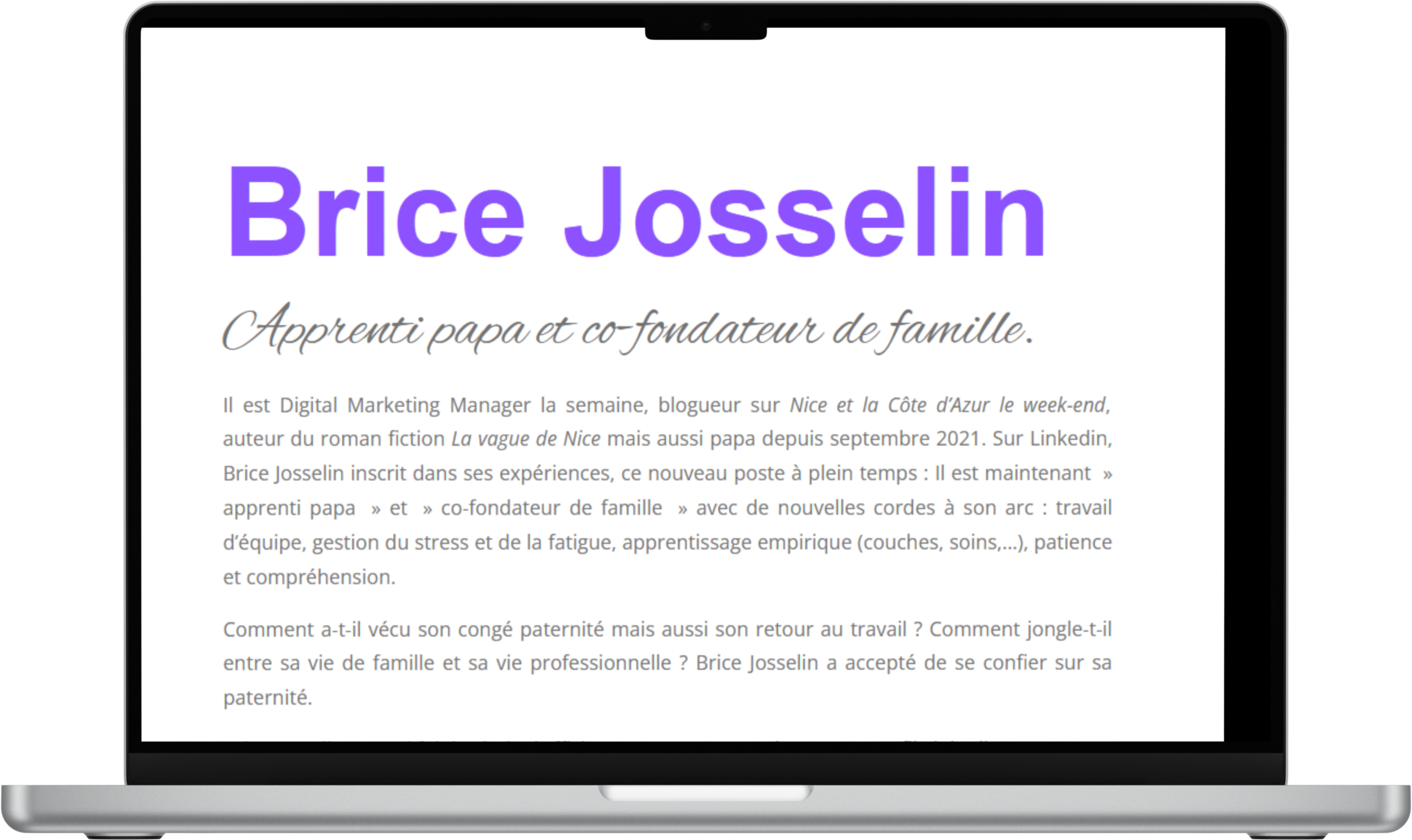Brice Josselin parentalité emploi