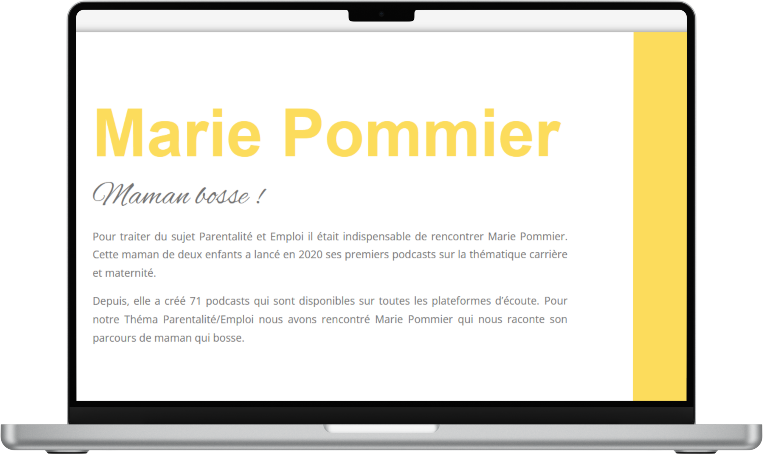 Carrière et maternité Marie Pommier